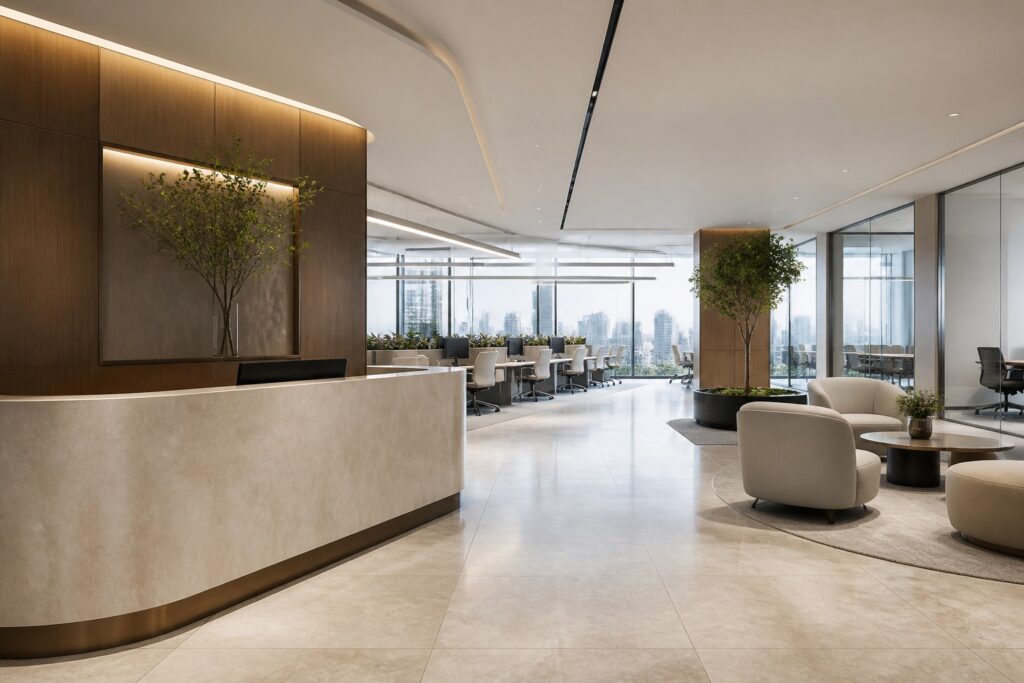 Turnkey office fit-out Beijing — SimpleCentury modern headquarters workspace