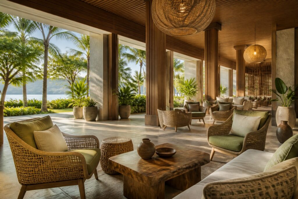 Resort hotel furniture Phuket — SimpleCentury tropical-material turnkey furnishing