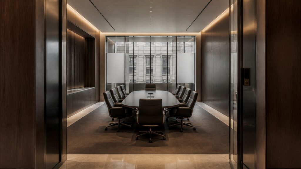 Secure executive office fit-out in Washington DC with bespoke formal furniture